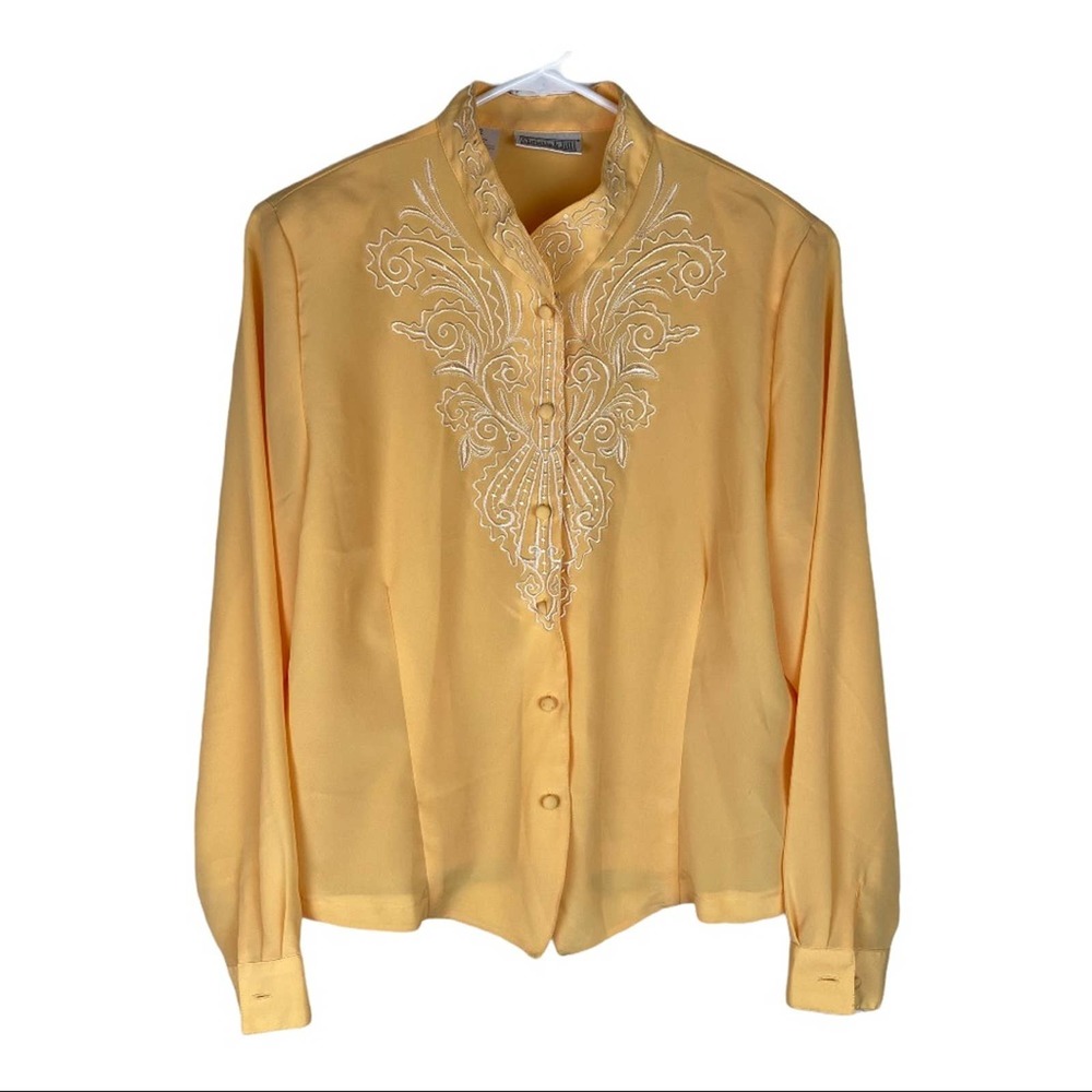 Vintage Christie & Jill embroidered detail blouse size 12
